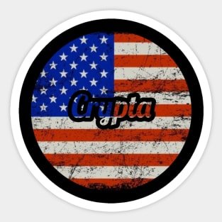 Crypta / USA Flag Vintage Style Sticker